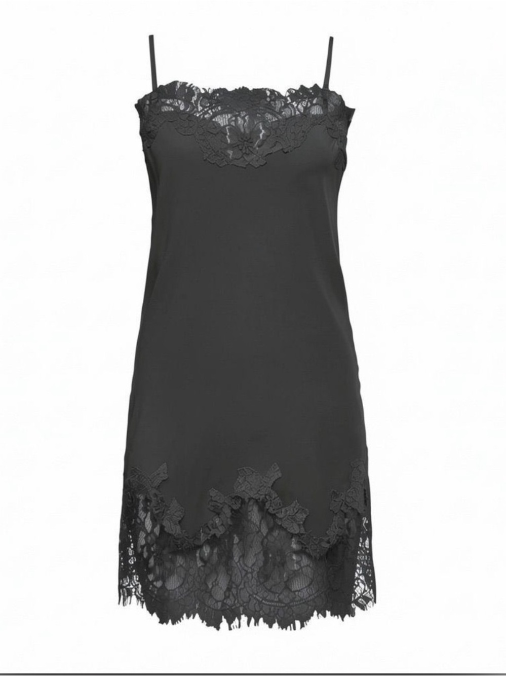 Gold Hawk Coco Lace Silk Tunic Slip Dress (Pewter)